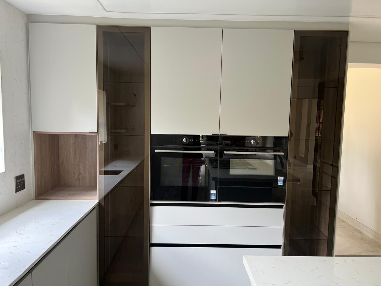 Tall Oven Housing with Smoked Glass Panels