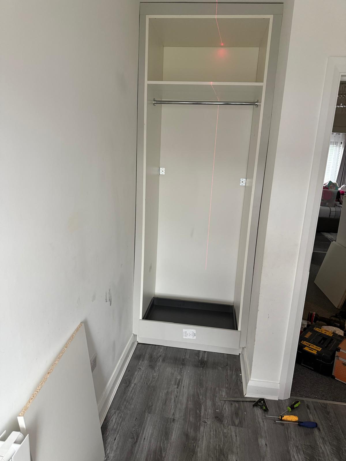 Alcove Wardrobe Carcass, Laser-Levelled