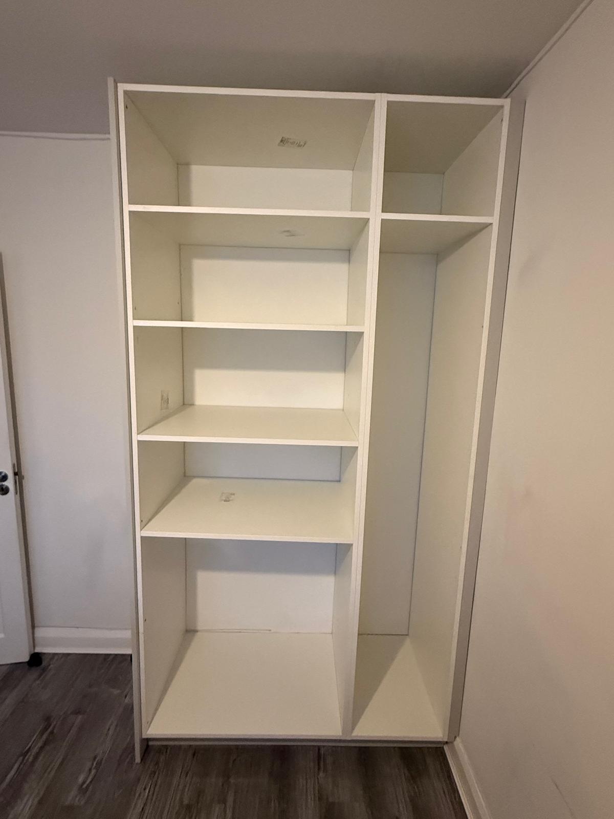 Shelved Wardrobe Interior Before Doors